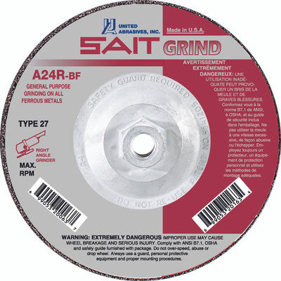 United Abrasives 20163 T27 Grinding Wheel