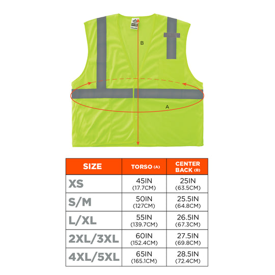 Ergodyne 2102 Size Dimensions