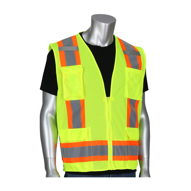 PIP 302-0500M-LY Two-Tone Yellow Surveyors Vest