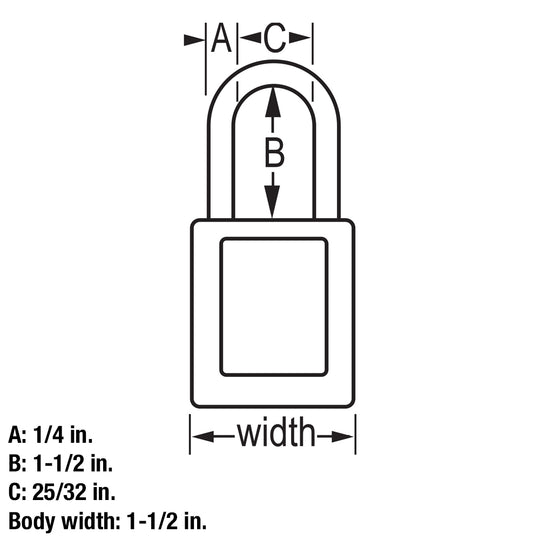 Master Lock 410RED Dimensions