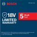 Bosch GLI18V-1200CN warranty