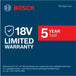Bosch GSA18V-083B warranty
