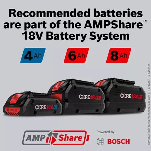 Bosch GWS18V-8N AMPShare battery system