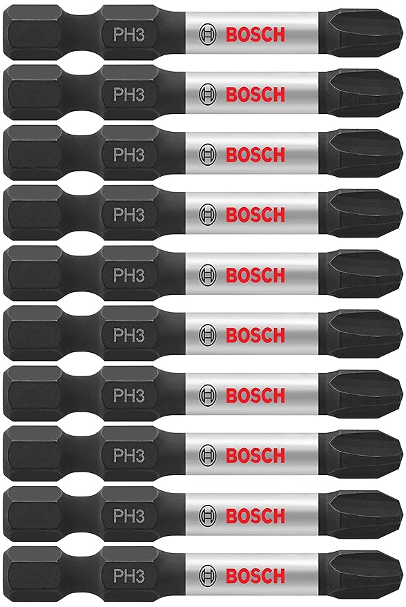 Bosch ITPH32B impact tough 2" Philips #3 power bits - 10 pack