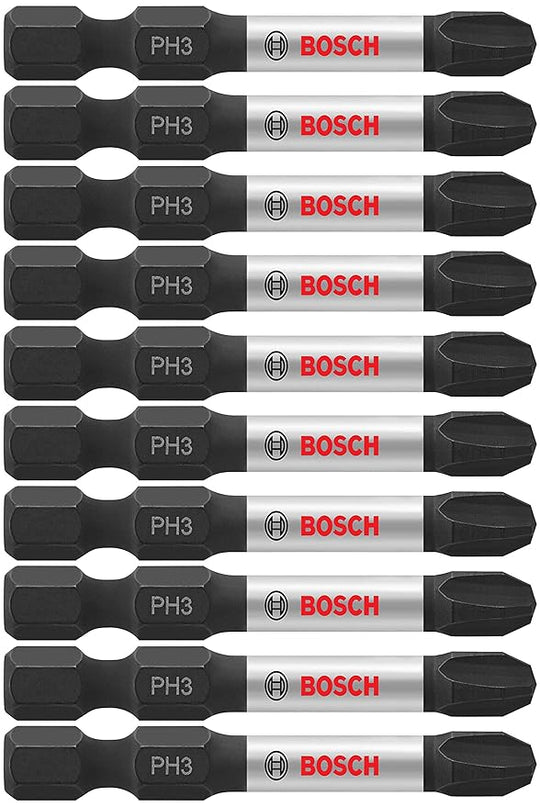 Bosch ITPH32B impact tough 2" Philips #3 power bits - 10 pack
