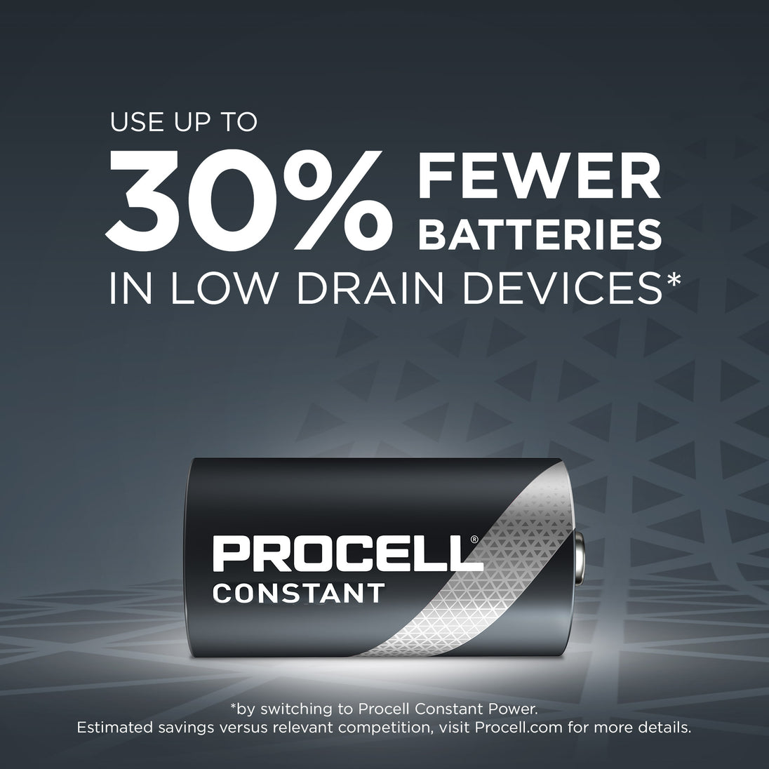 Duracell PC1300 30% fewer batteries