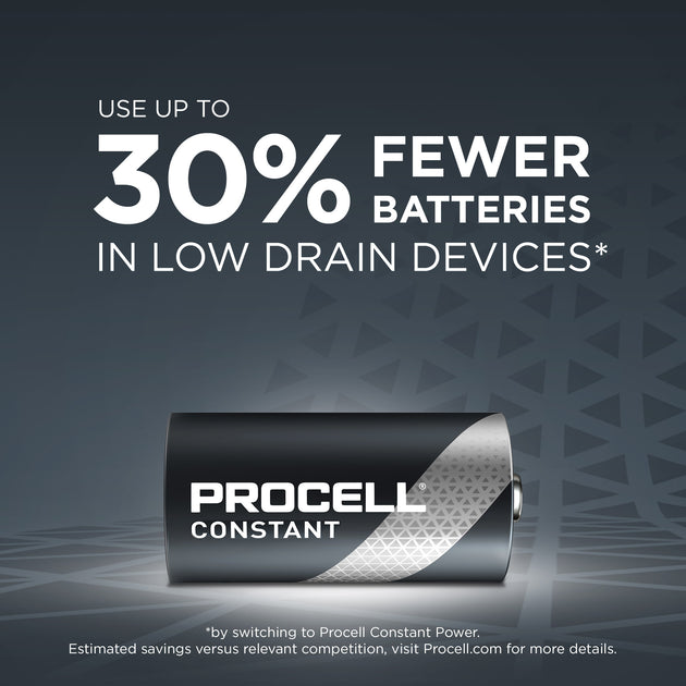 Duracell PC1400 30% fewer batteries