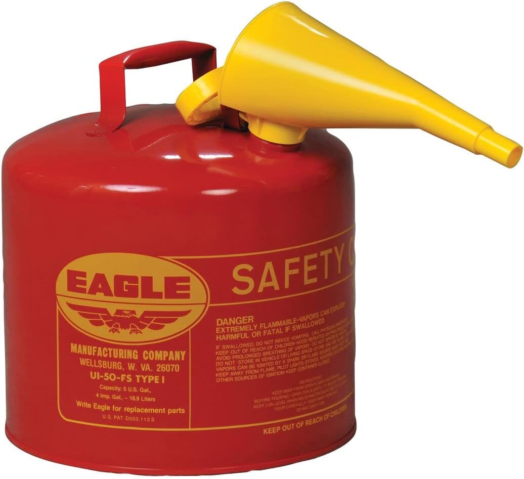 Justrite UI-50-FS 5 Gallon Type 1 Safety Can for Flammables