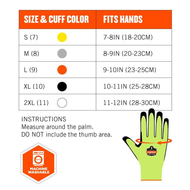 Ergodyne 17812 Size Chart