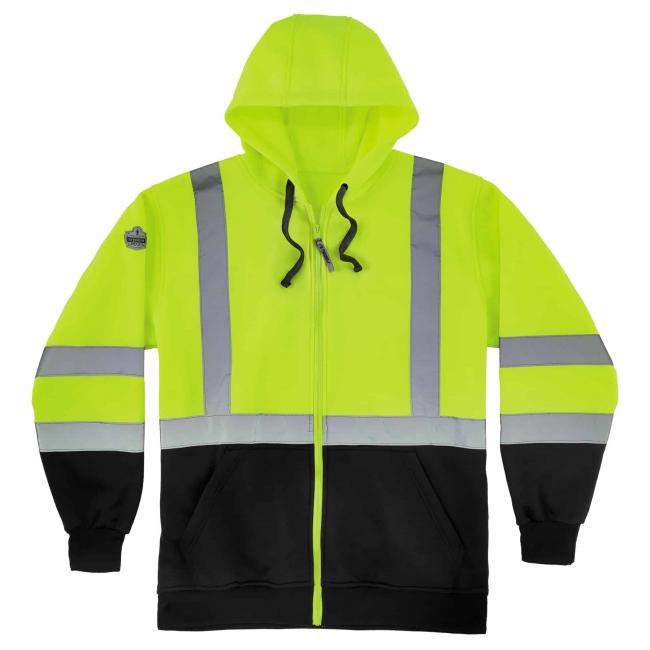 Ergodyne 21847 Hi-Vis Hooded Zip-Up Sweatshirt