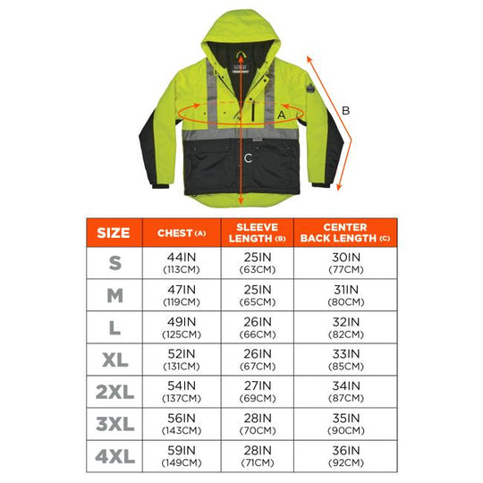 Ergodyne 2397 Sizing chart