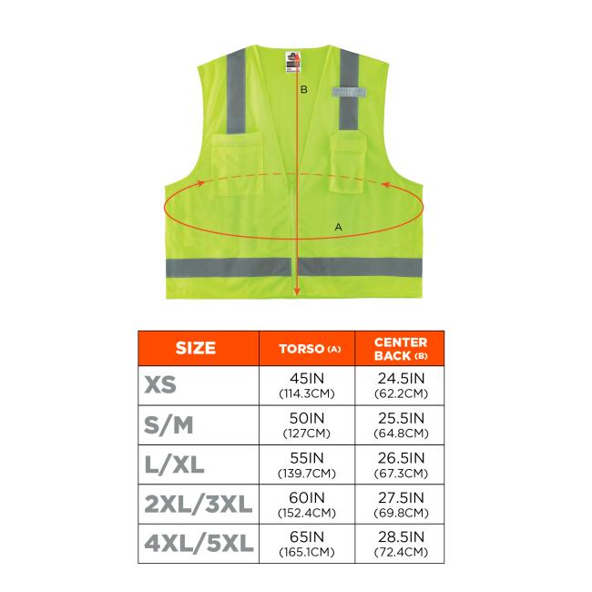 Ergodyne 2402 Sizes