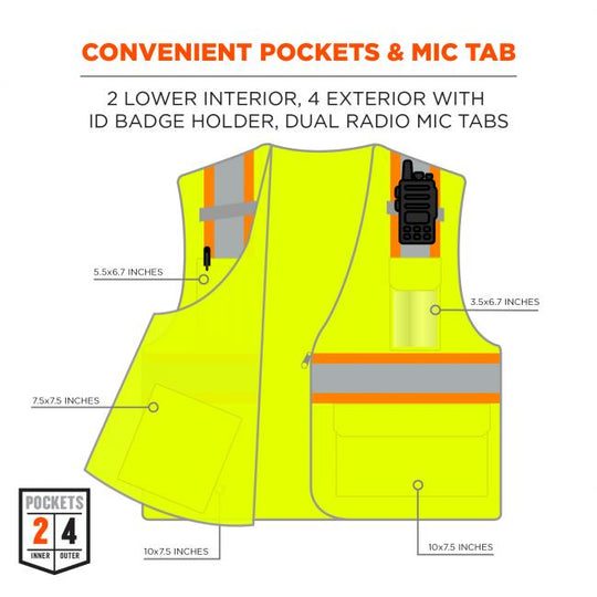 Ergodyne 2456 Pockets and Mic Tab