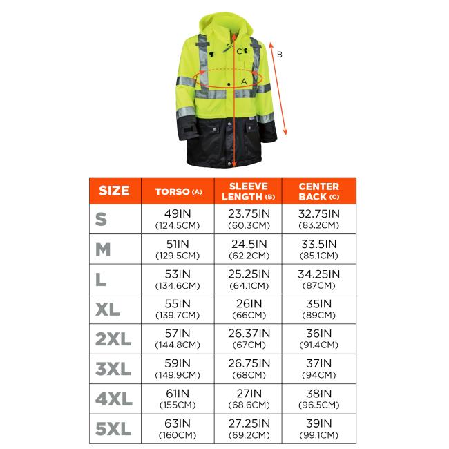 Ergodyne 2532 sizing chart