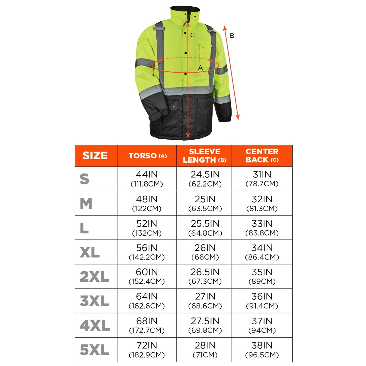 Ergodyne 25562 Sizing chart