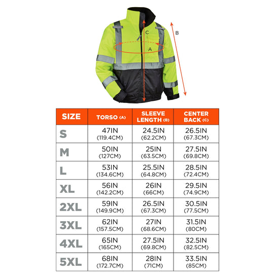 Ergodyne 256221 Sizing chart