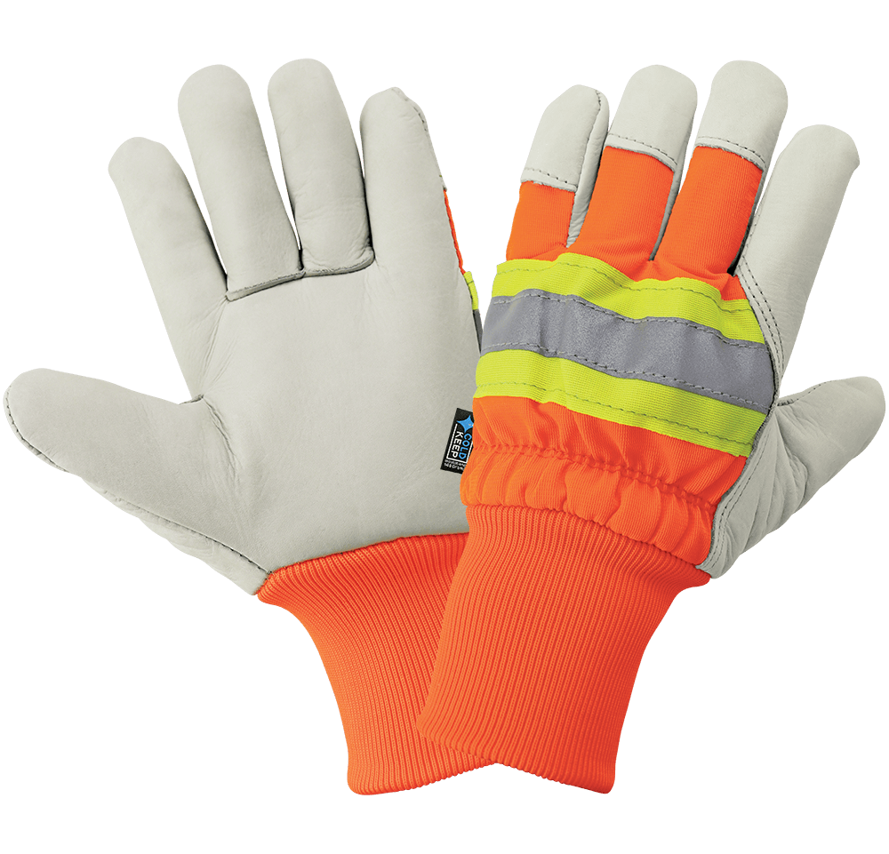 Global Gloves 2950HVKW-7 High-Visibility Cowhide Leather Gloves