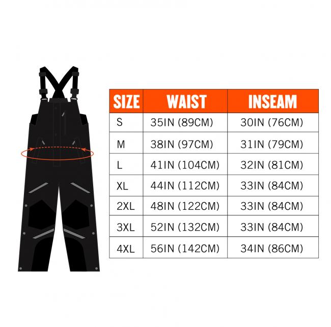 Ergodyne 41212 Sizing chart