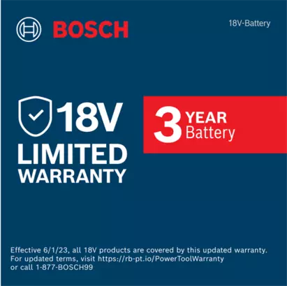 Bosch GBA18V120 warranty