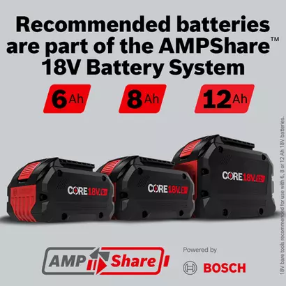 Bosch GDS18V-740N AMPShare 18V battery system